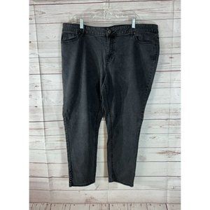 N62 Womens Signature Fit Jeans Black Size 20 Ankle Slits Five Pocket Denim Pants